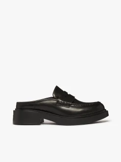 Albany II Mule Penny Loafers Black Leather