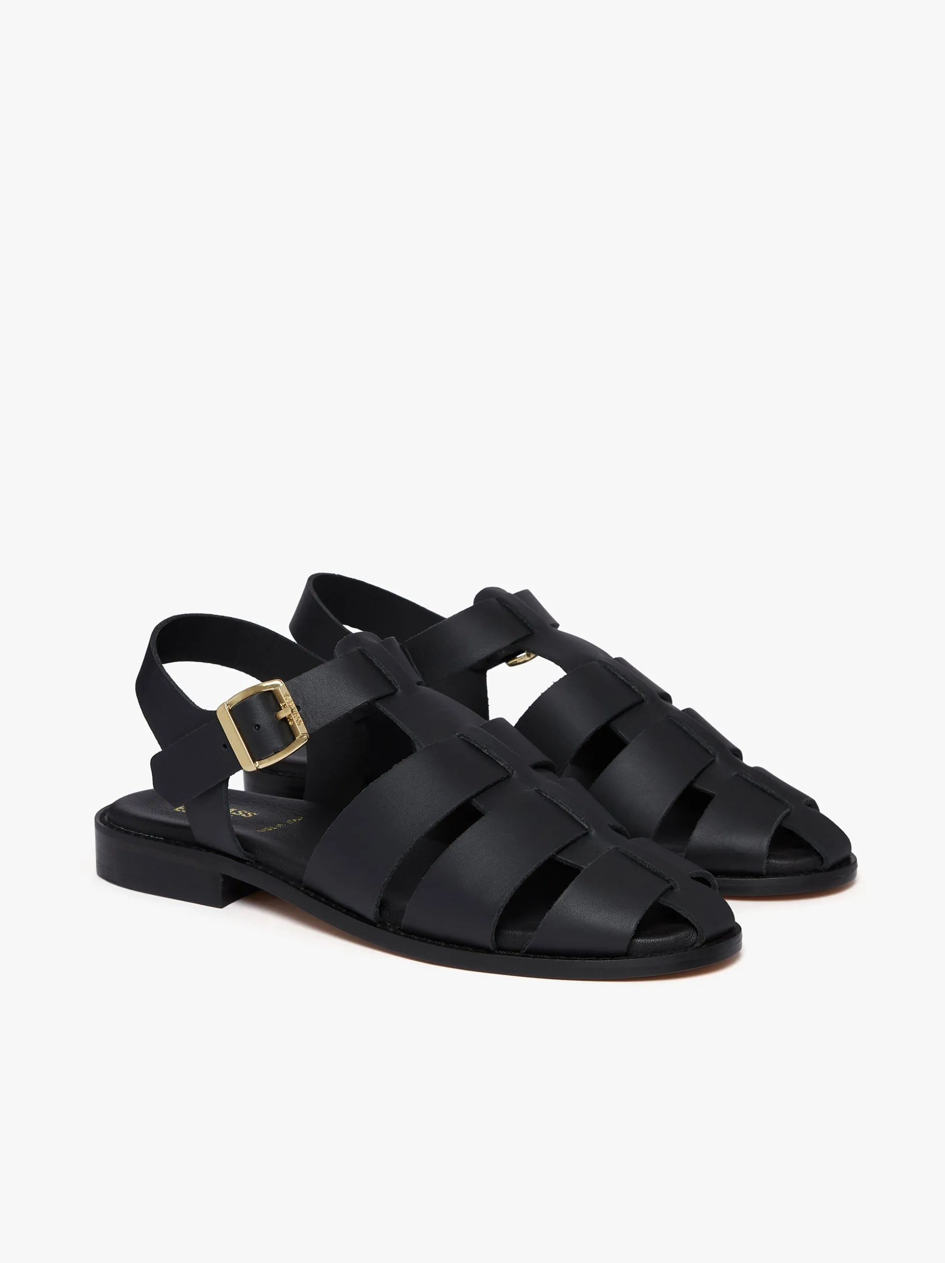 Amelia Fisherman Sandal Black Vachetta Leather