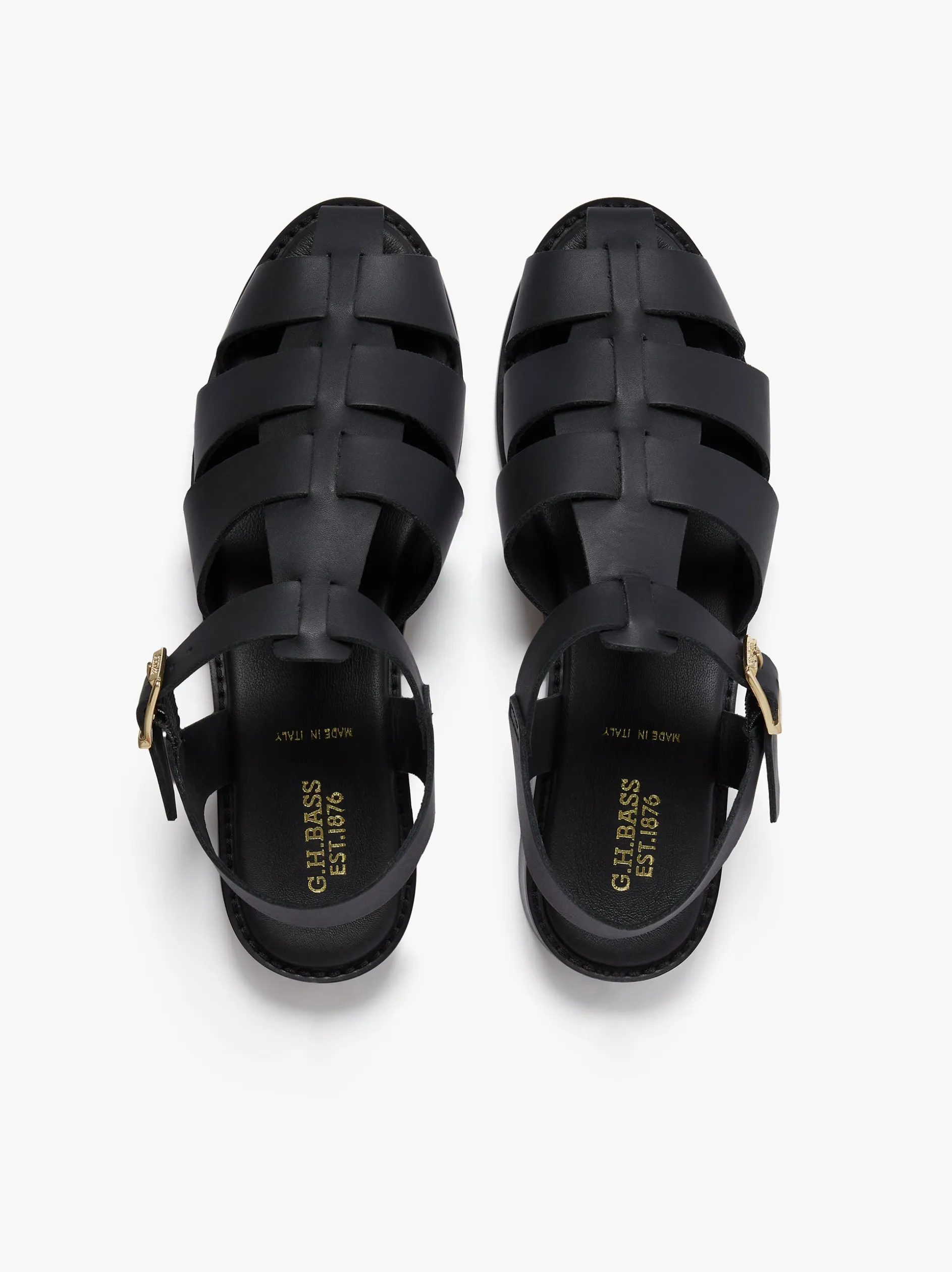Amelia Fisherman Sandal Black Vachetta Leather