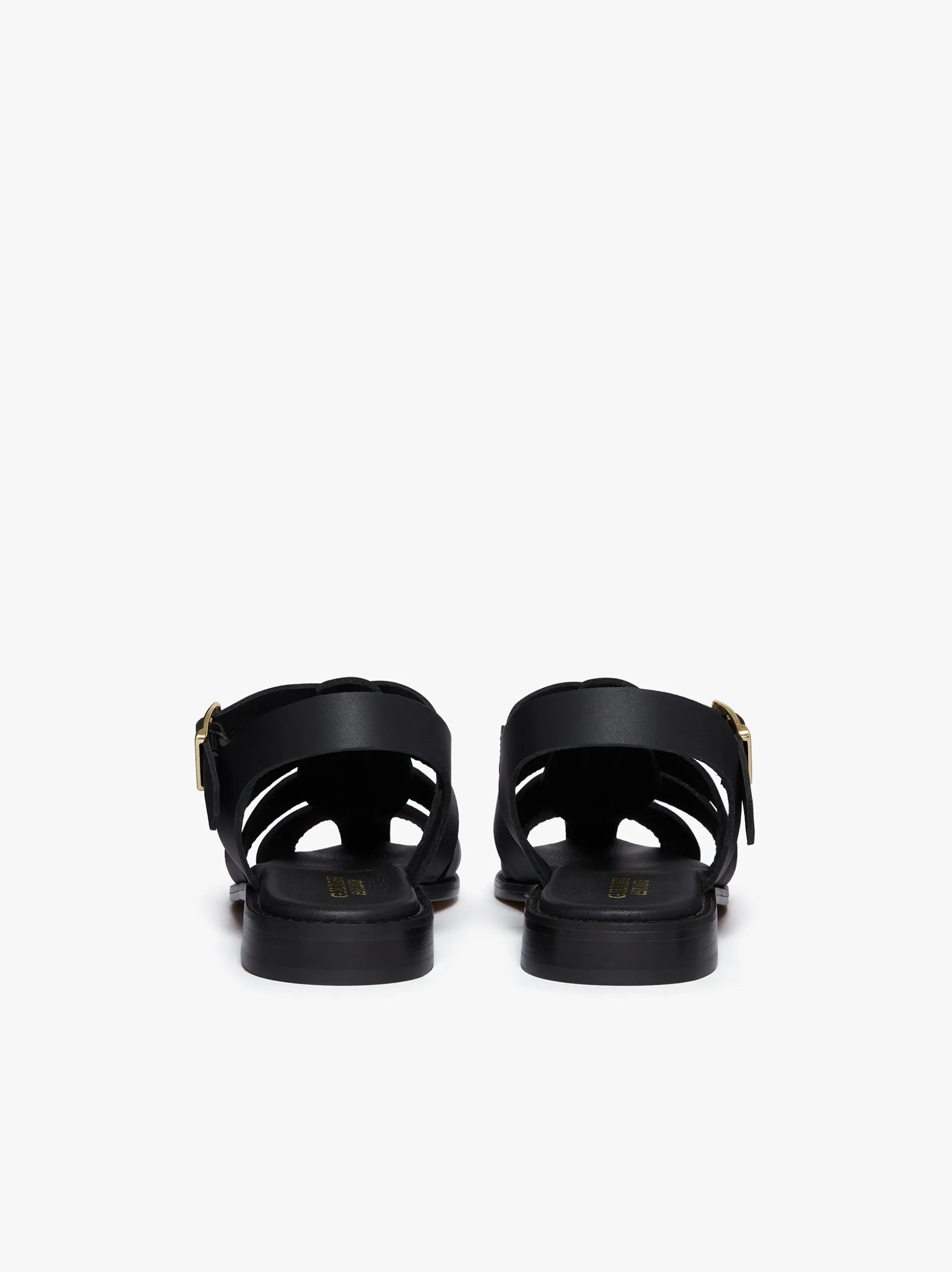 Amelia Fisherman Sandal Black Vachetta Leather