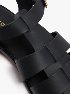 Amelia Fisherman Sandal Black Vachetta Leather