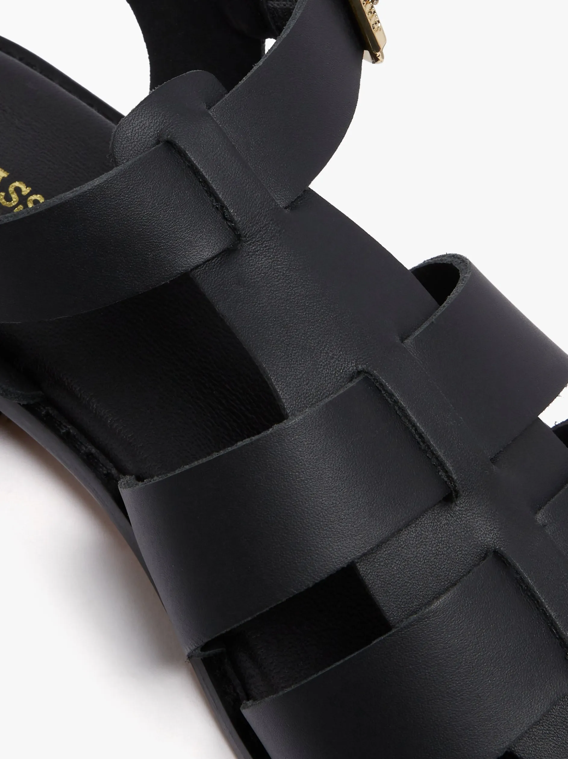 Amelia Fisherman Sandal Black Vachetta Leather