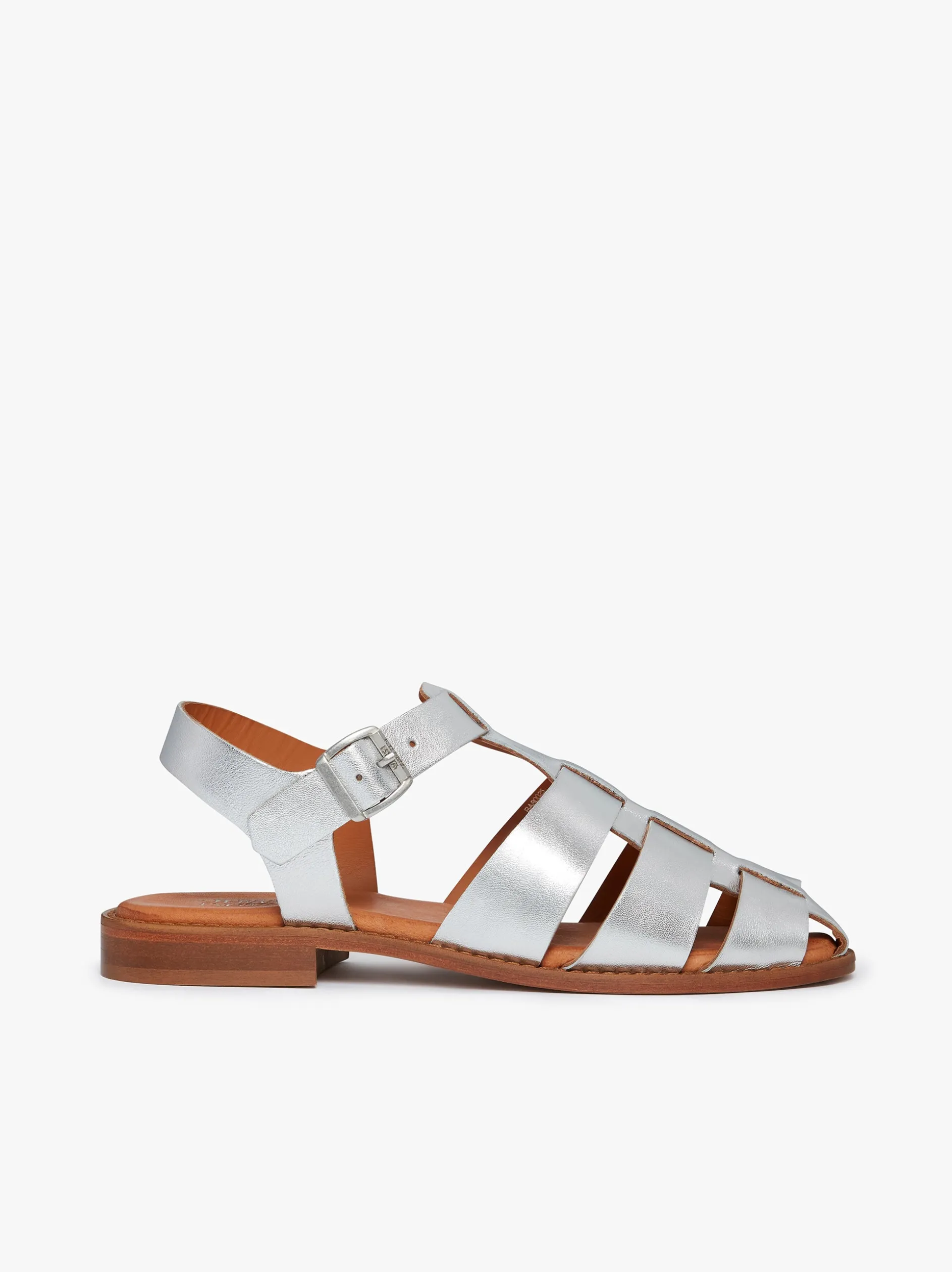 Amelia Fisherman Sandal Silver Metallic Leather