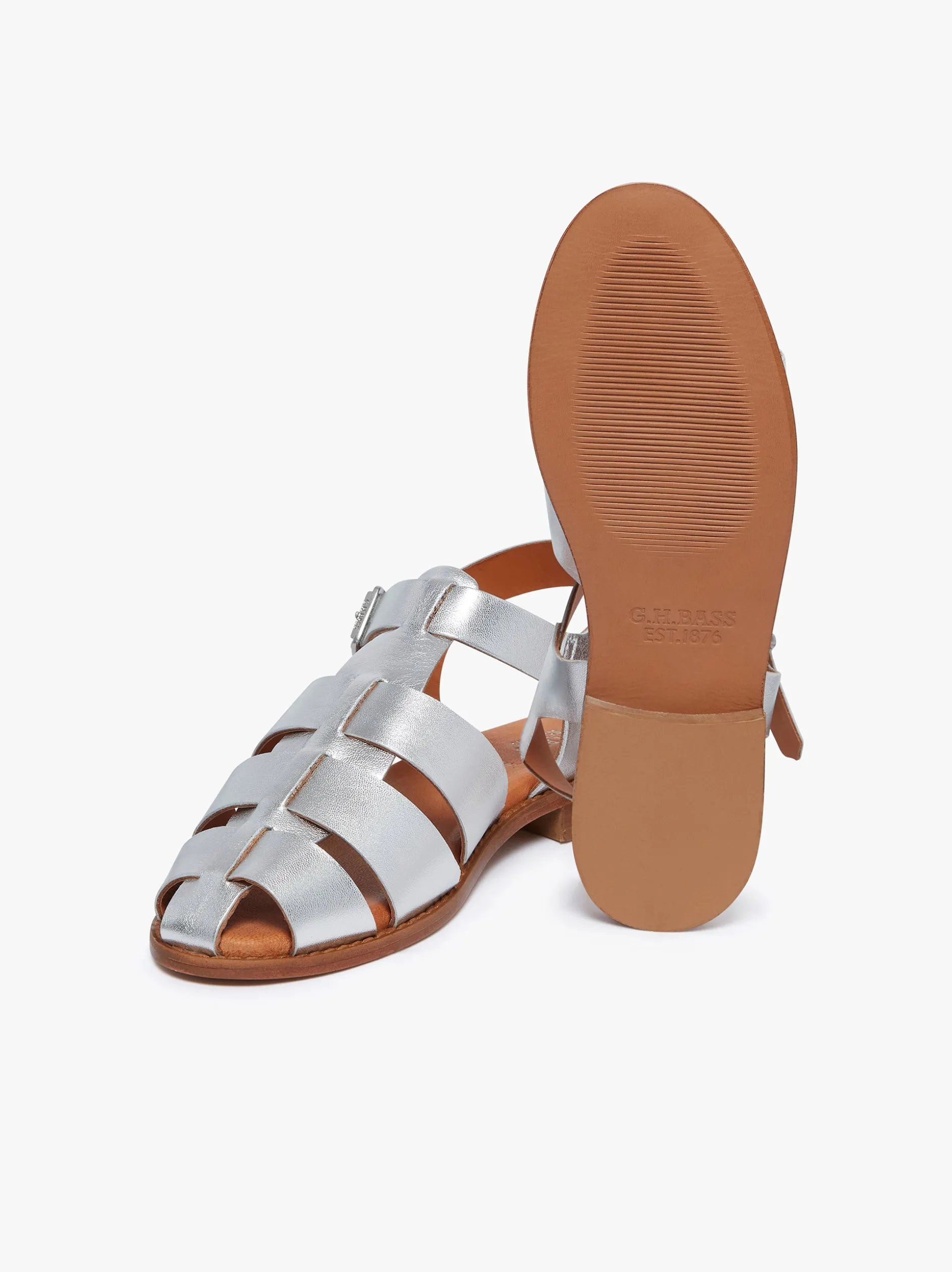 Amelia Fisherman Sandal Silver Metallic Leather