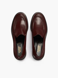 Anna Venetian Loafer Heels Wine Leather