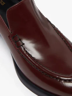 Anna Venetian Loafer Heels Wine Leather