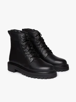 Benson Combat Boots Black Leather