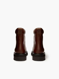 Benson Combat Boots Dark Brown Leather