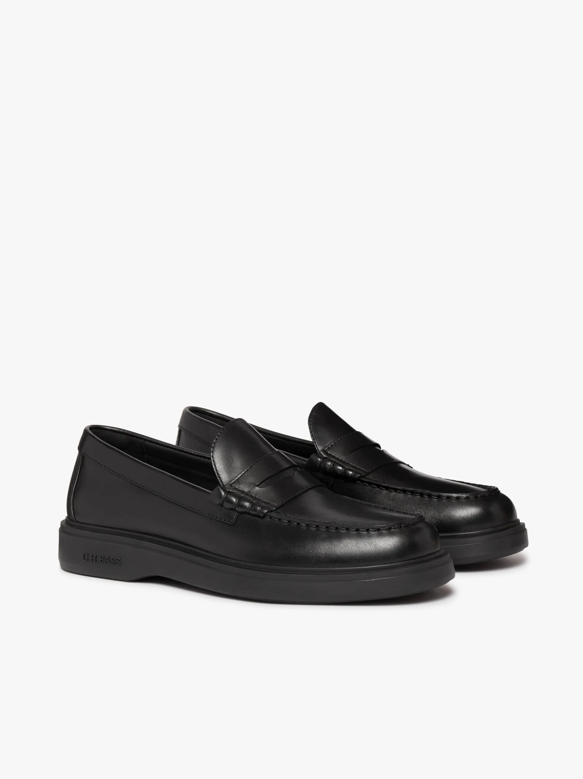 Bosco Cupsole Penny Loafers Black leather