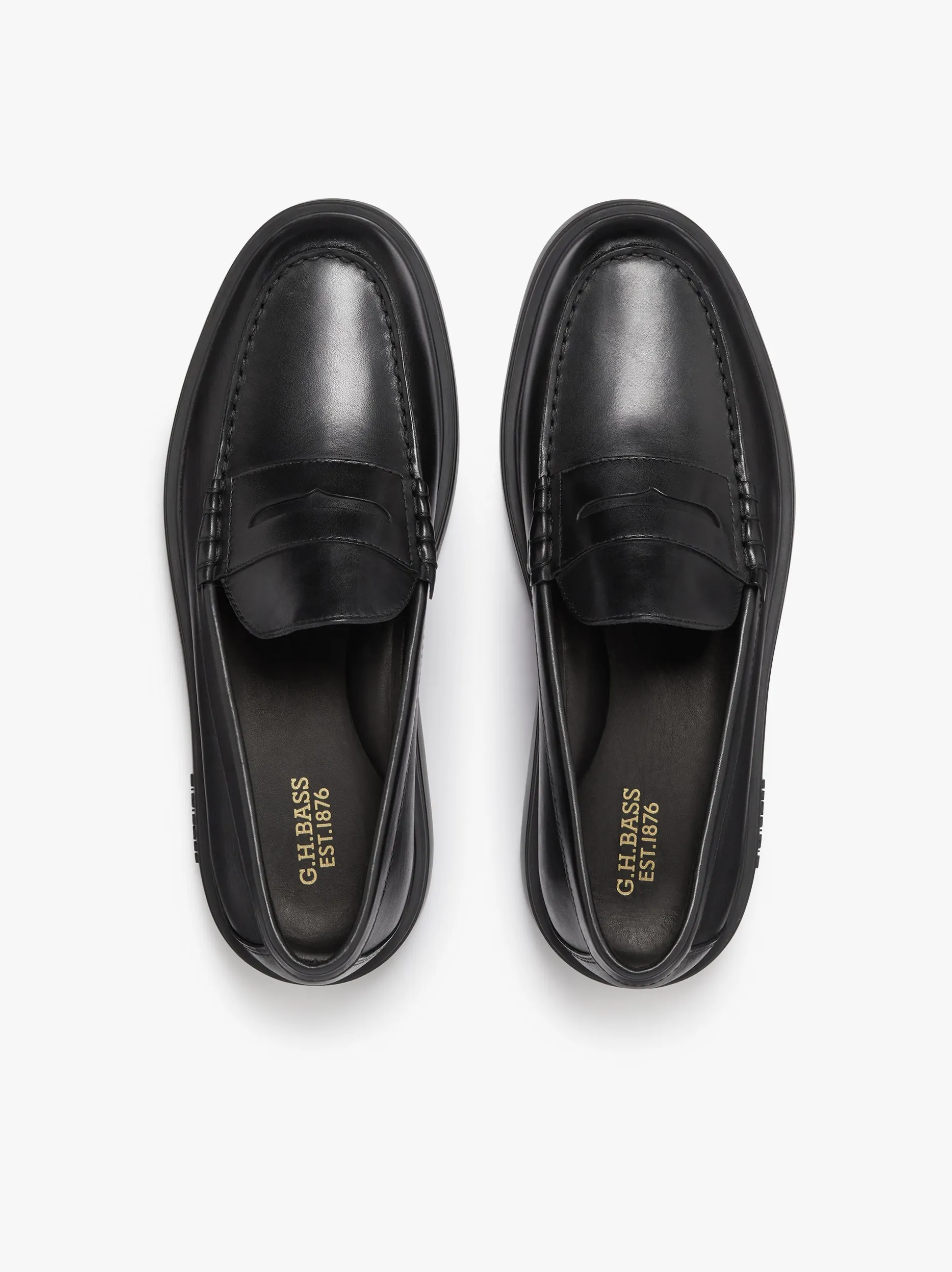Bosco Cupsole Penny Loafers Black leather