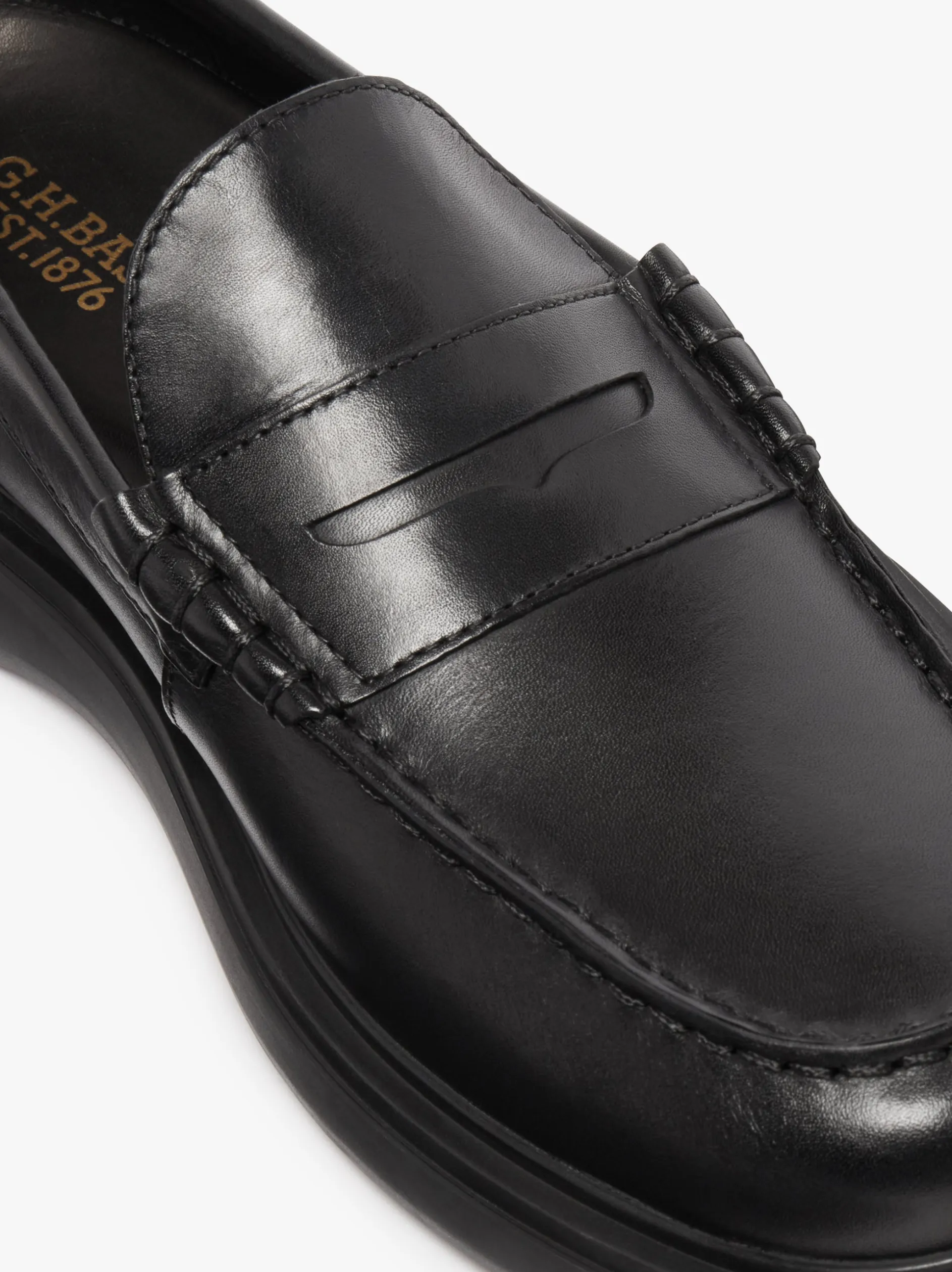Bosco Cupsole Penny Loafers Black leather