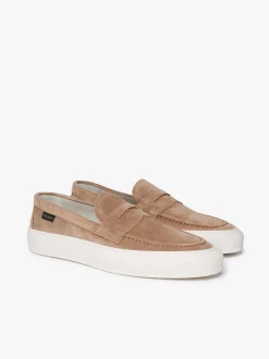Buxton Penny Loafers Tan Suede