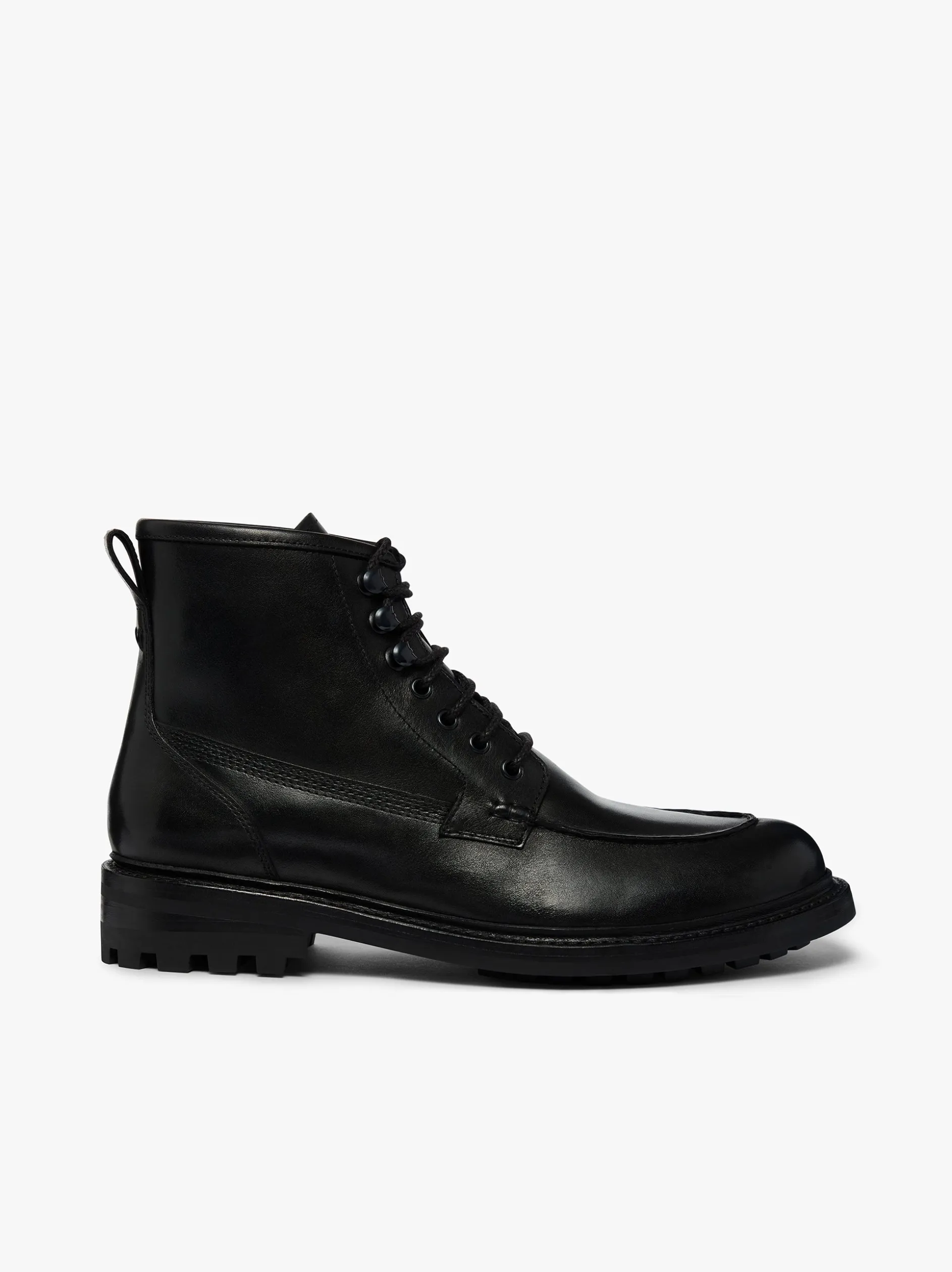 Chase Moc Toe Boots Black Leather