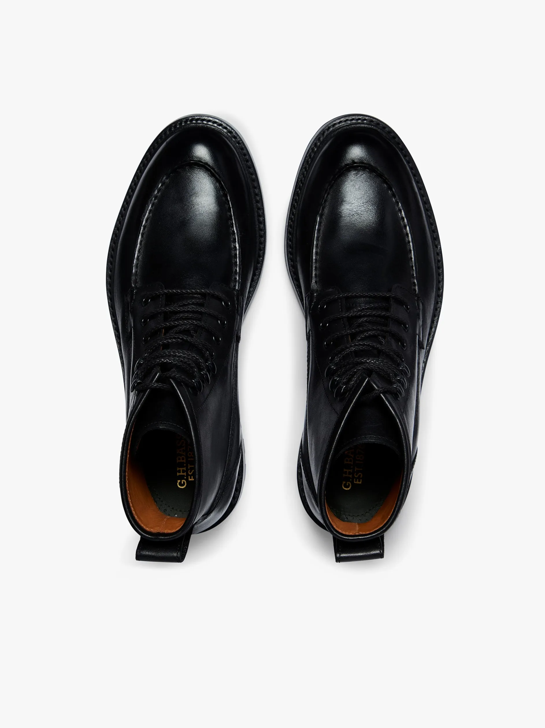 Chase Moc Toe Boots Black Leather