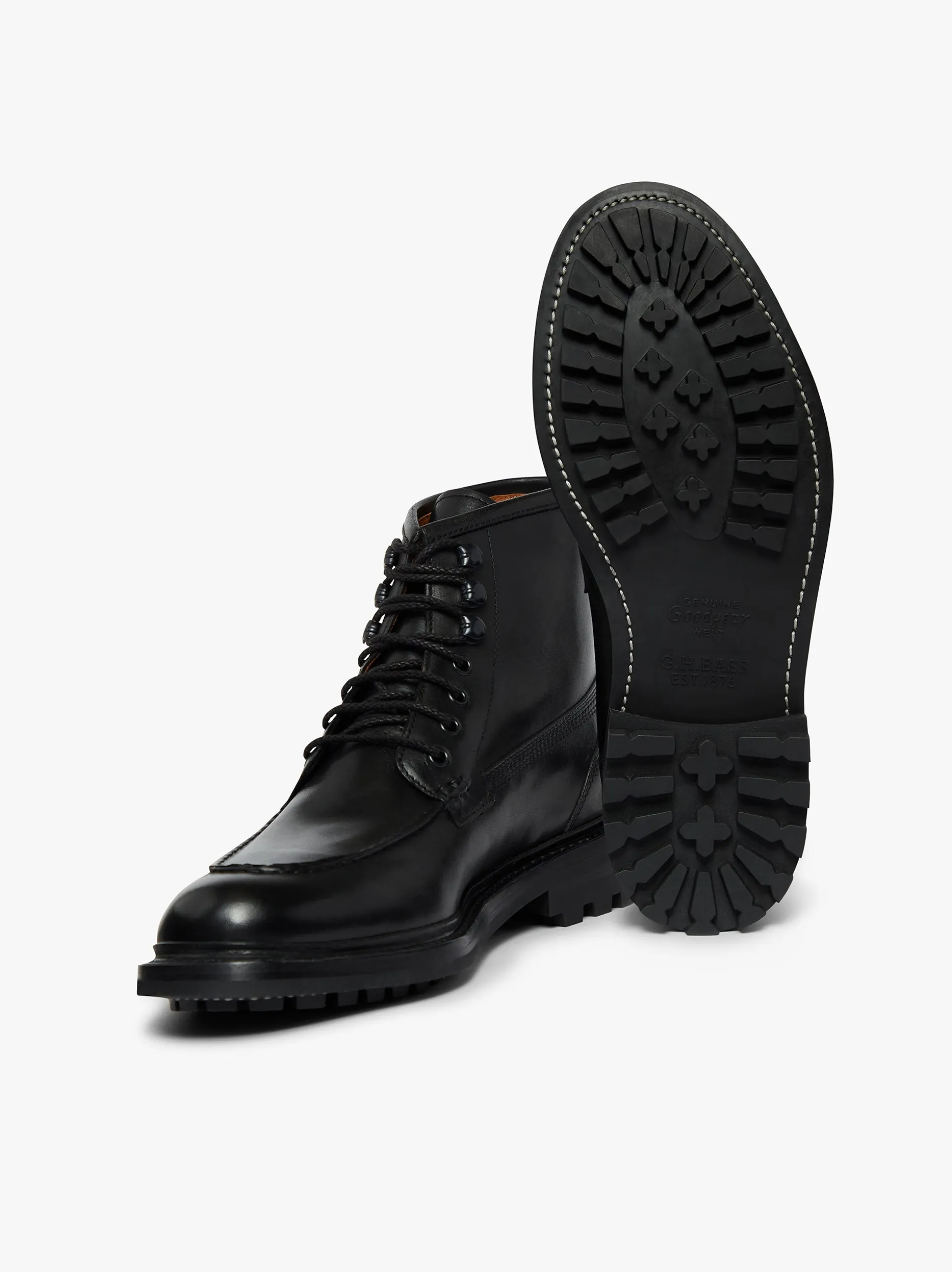 Chase Moc Toe Boots Black Leather