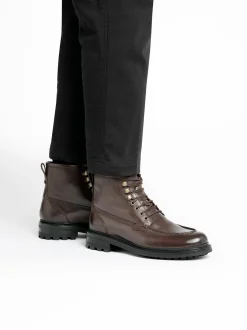 Chase Moc Toe Boots Chocolate Leather