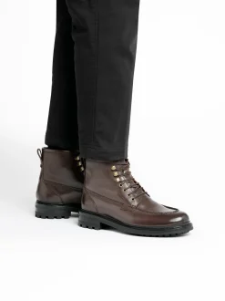 Chase Moc Toe Boots Chocolate Leather