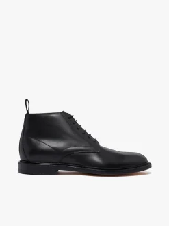 Culver Heritage Lace Up Boots Black Leather