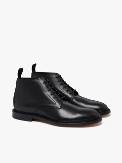 Culver Heritage Lace Up Boots Black Leather