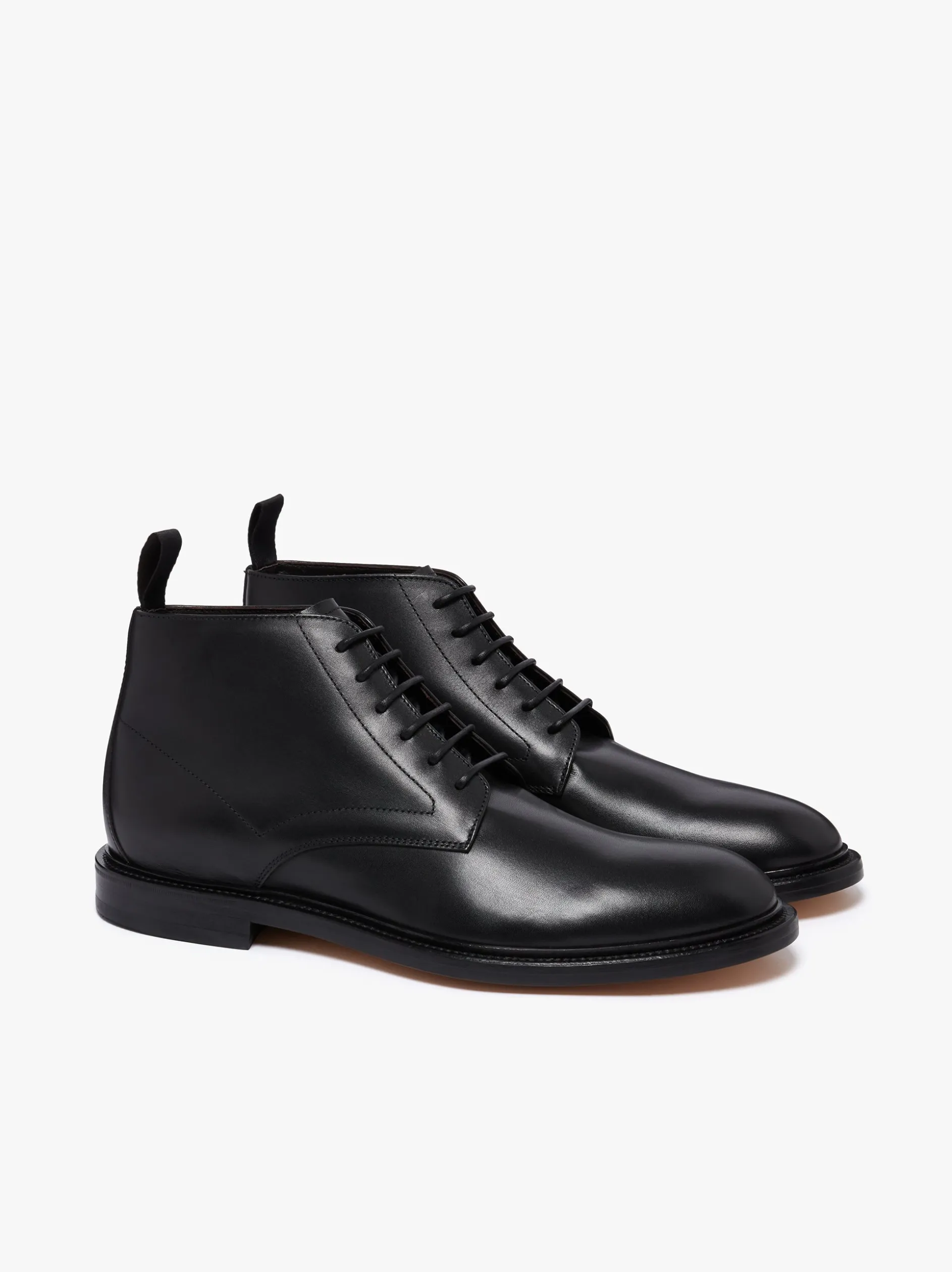 Culver Heritage Lace Up Boots Black Leather