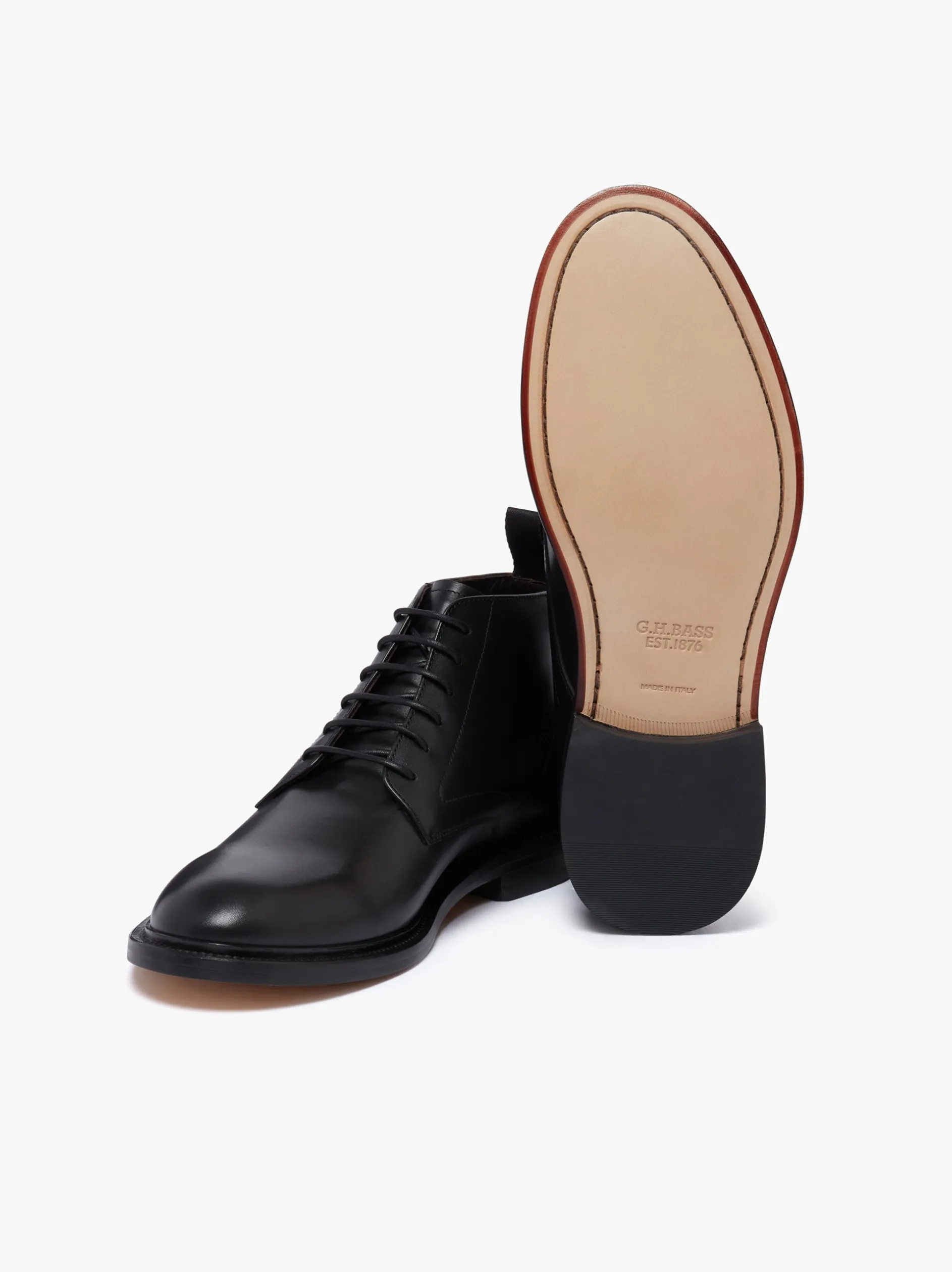 Culver Heritage Lace Up Boots Black Leather