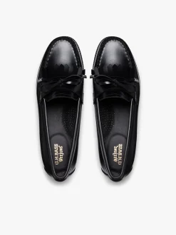 Easy Weejuns Esther Bow Loafers Black Leather