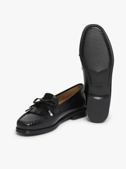Easy Weejuns Esther Bow Loafers Black Leather