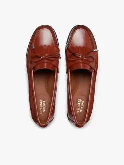 Easy Weejuns Esther Bow Loafers Cognac Leather