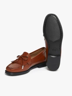Easy Weejuns Esther Bow Loafers Cognac Leather