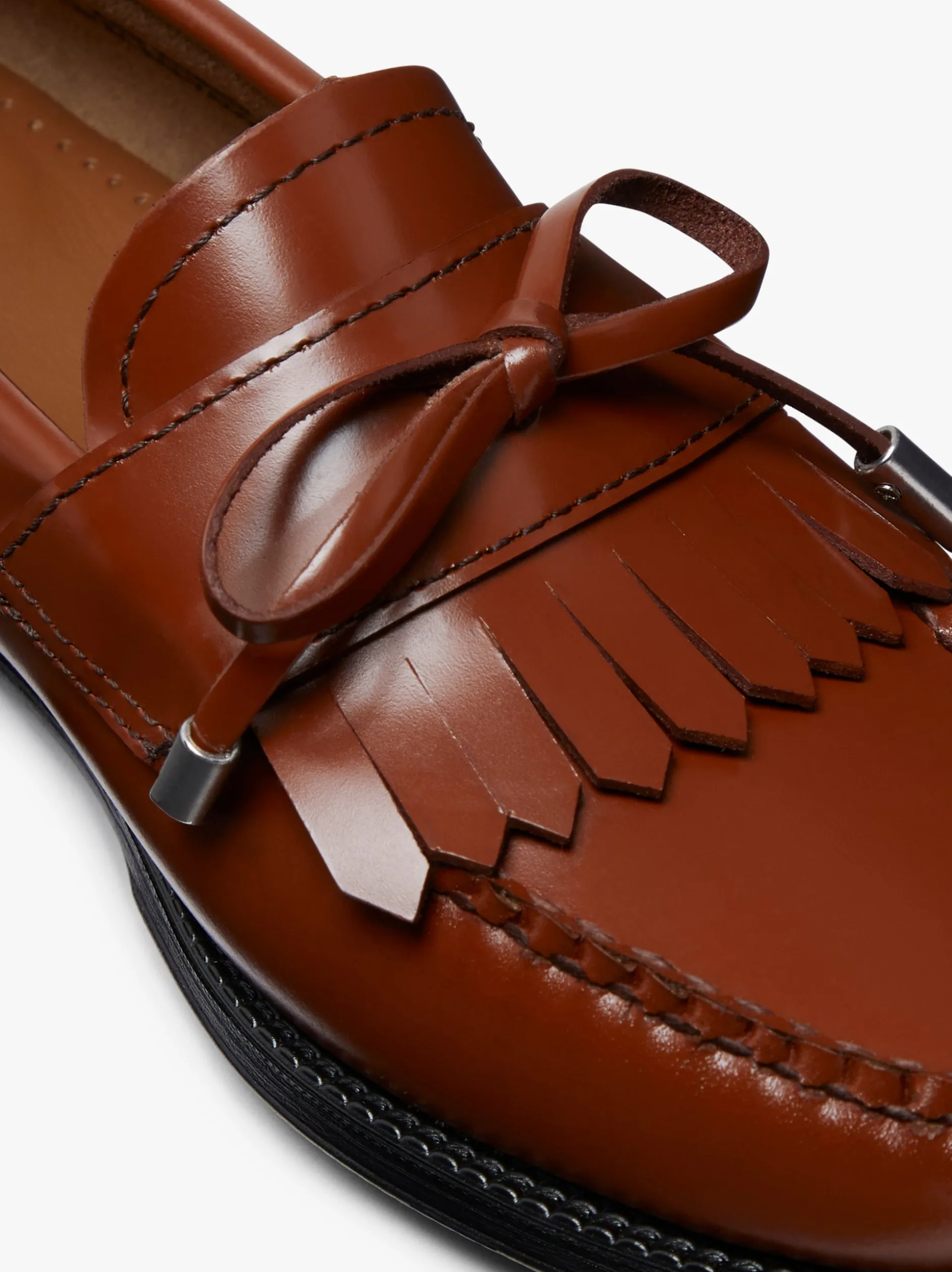 Easy Weejuns Esther Bow Loafers Cognac Leather