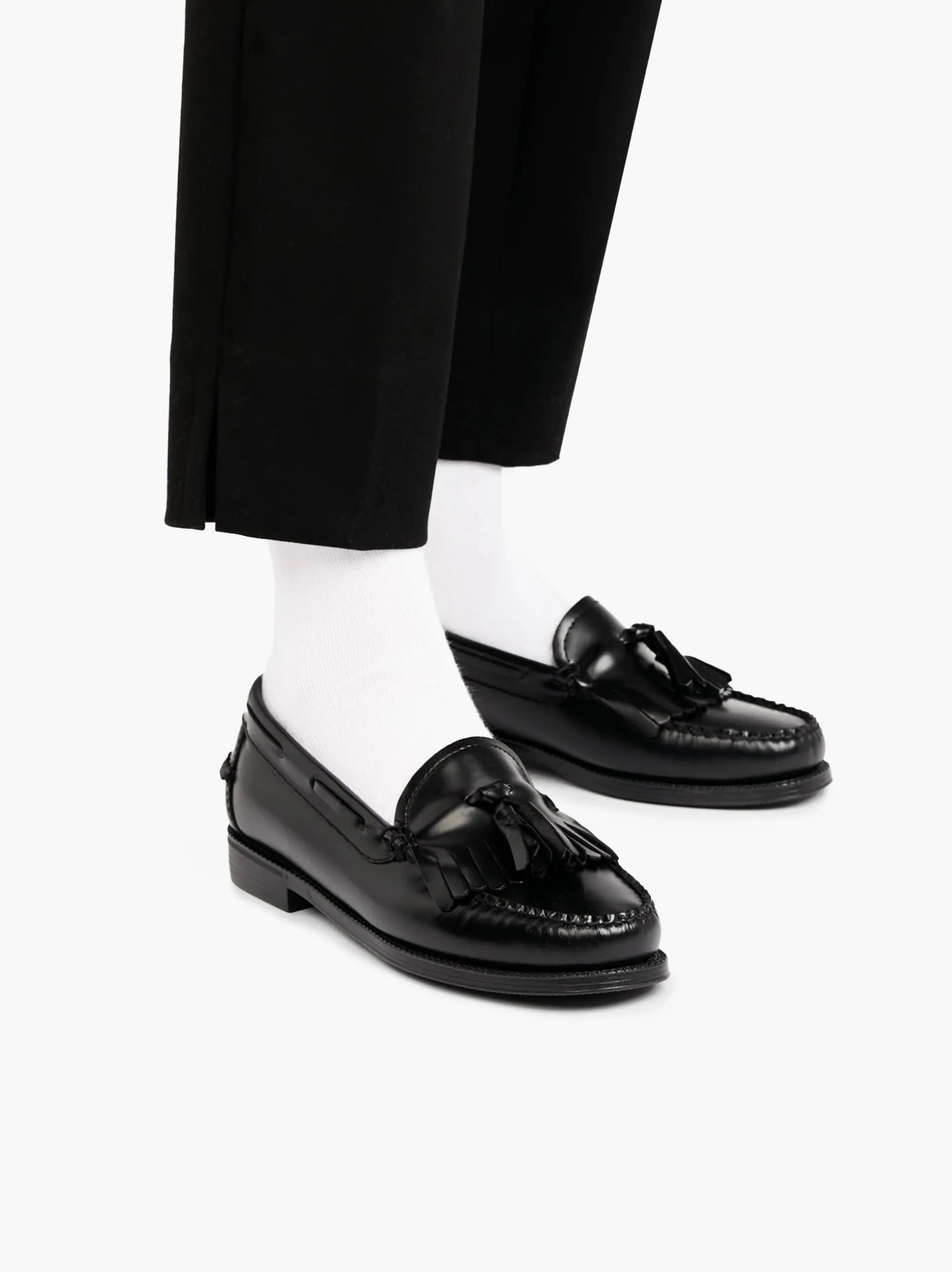 Easy Weejuns Esther Kiltie Tassel Loafers Black Leather