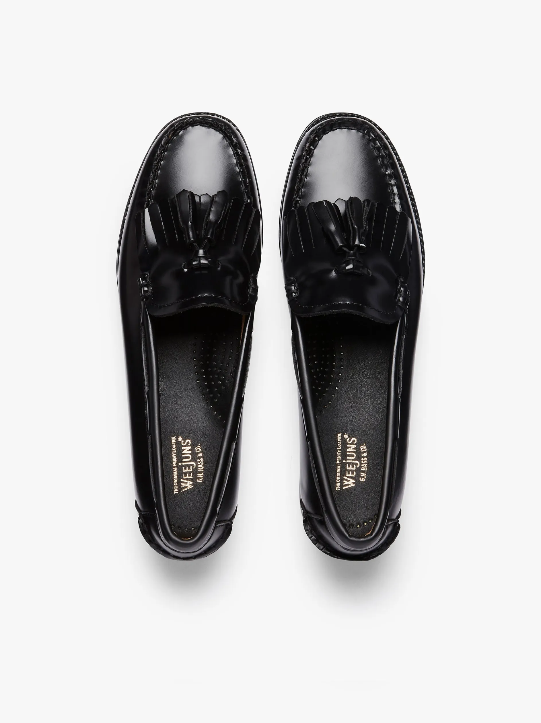Easy Weejuns Esther Kiltie Tassel Loafers Black Leather