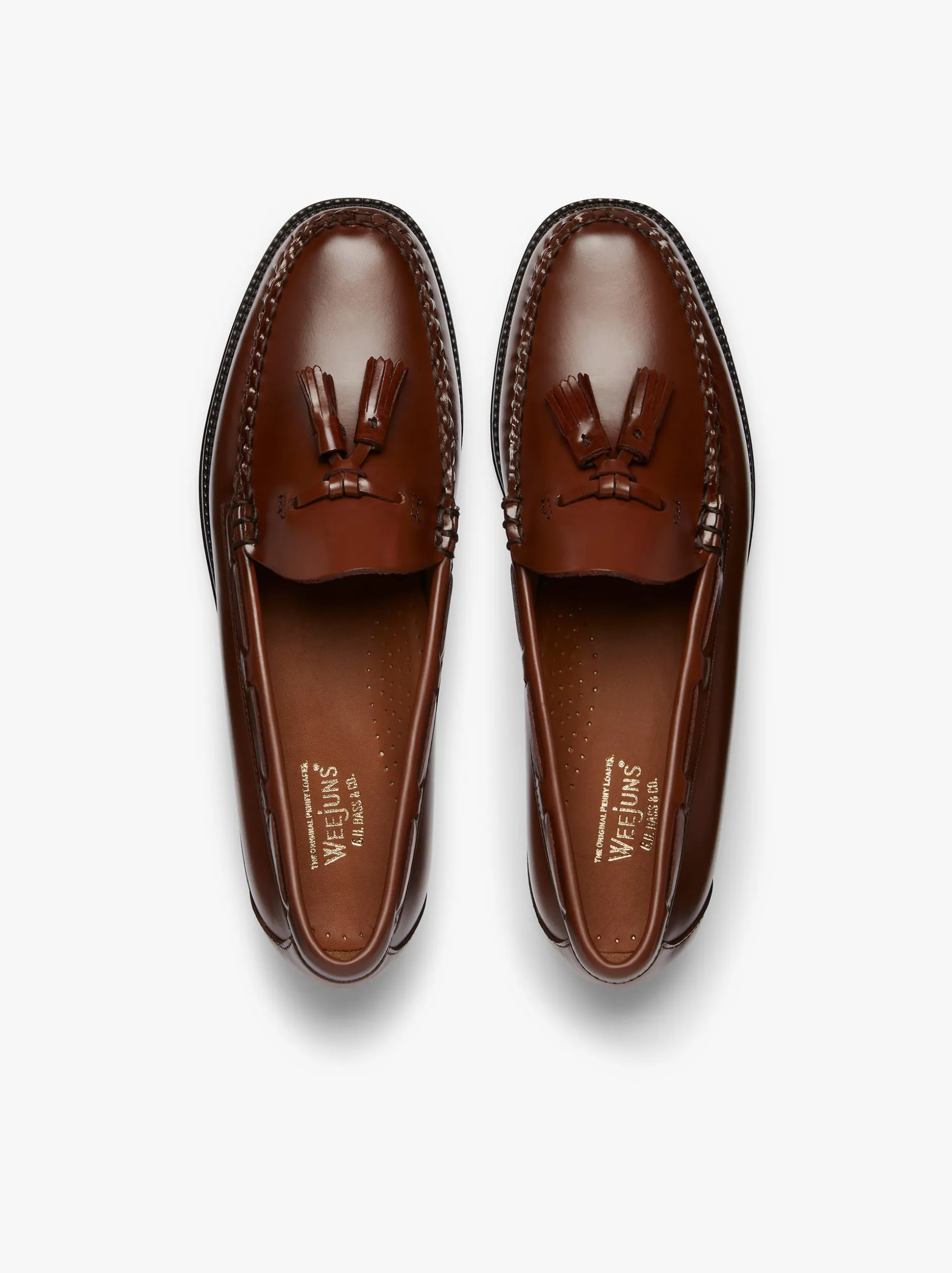Easy Weejuns Larkin Tassel Loafers Brown Leather