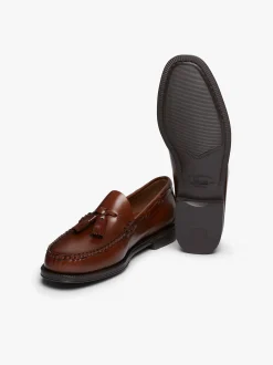 Easy Weejuns Larkin Tassel Loafers Brown Leather
