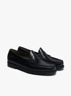 Easy Weejuns Larson Flag Penny Loafers Black Leather