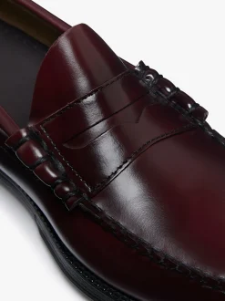 Easy Weejuns Larson Flag Penny Loafers Wine leather