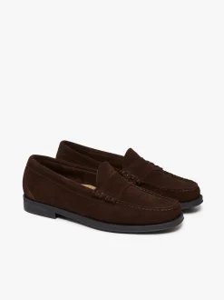 Easy Weejuns Larson Penny Loafers Chocolate suede