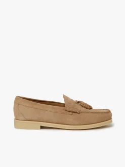 Easy Weejuns Lennox Tassel Loafers Off White Suede