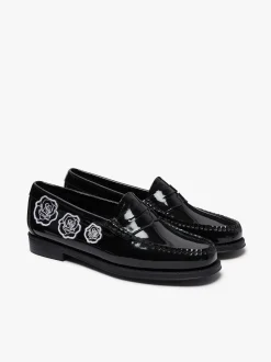 Easy Weejuns Penny Flora Loafers Black Patent Leather