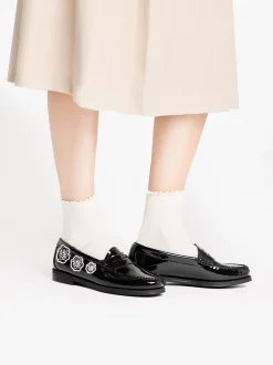 Easy Weejuns Penny Flora Loafers Black Patent Leather