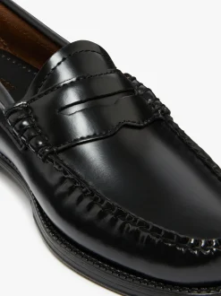 Easy Weejuns Penny Love Note Loafers Black Leather