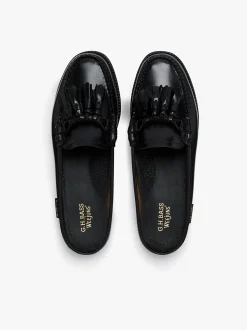 Easy Weejuns Tetra Tassel Slides Black Leather