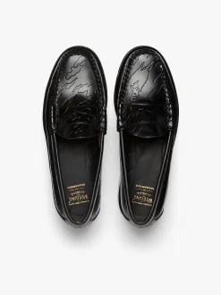 G.H.BASS x Maharishi Larson Penny Loafers Black Embossed Leather