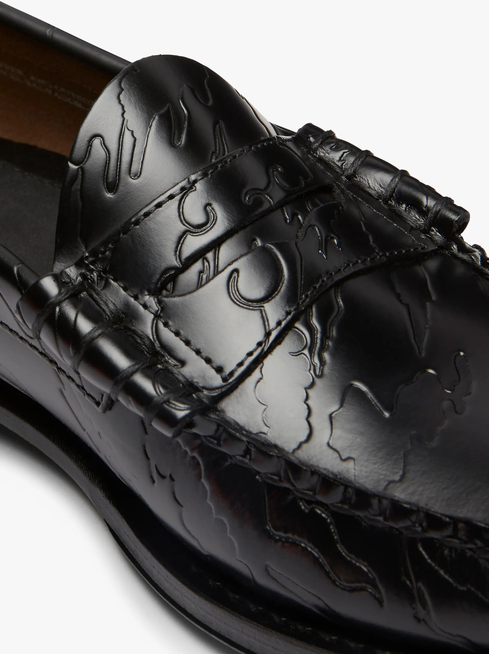 G.H.BASS x Maharishi Larson Penny Loafers Black Embossed Leather