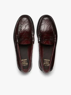 G.H.BASS x Maharishi Larson Penny Loafers Wine Embossed Leather