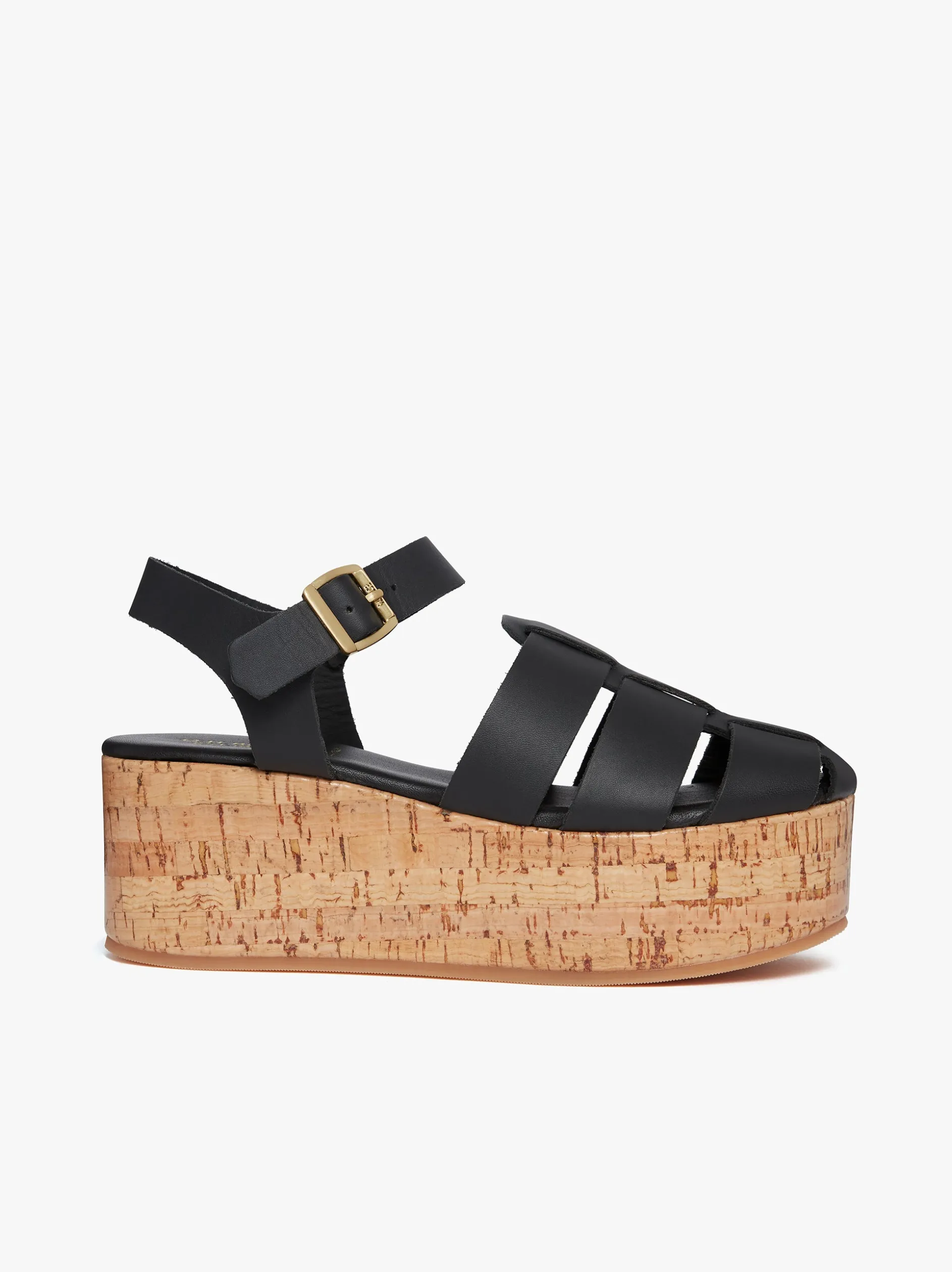 Helena Platform Sandals Black Leather