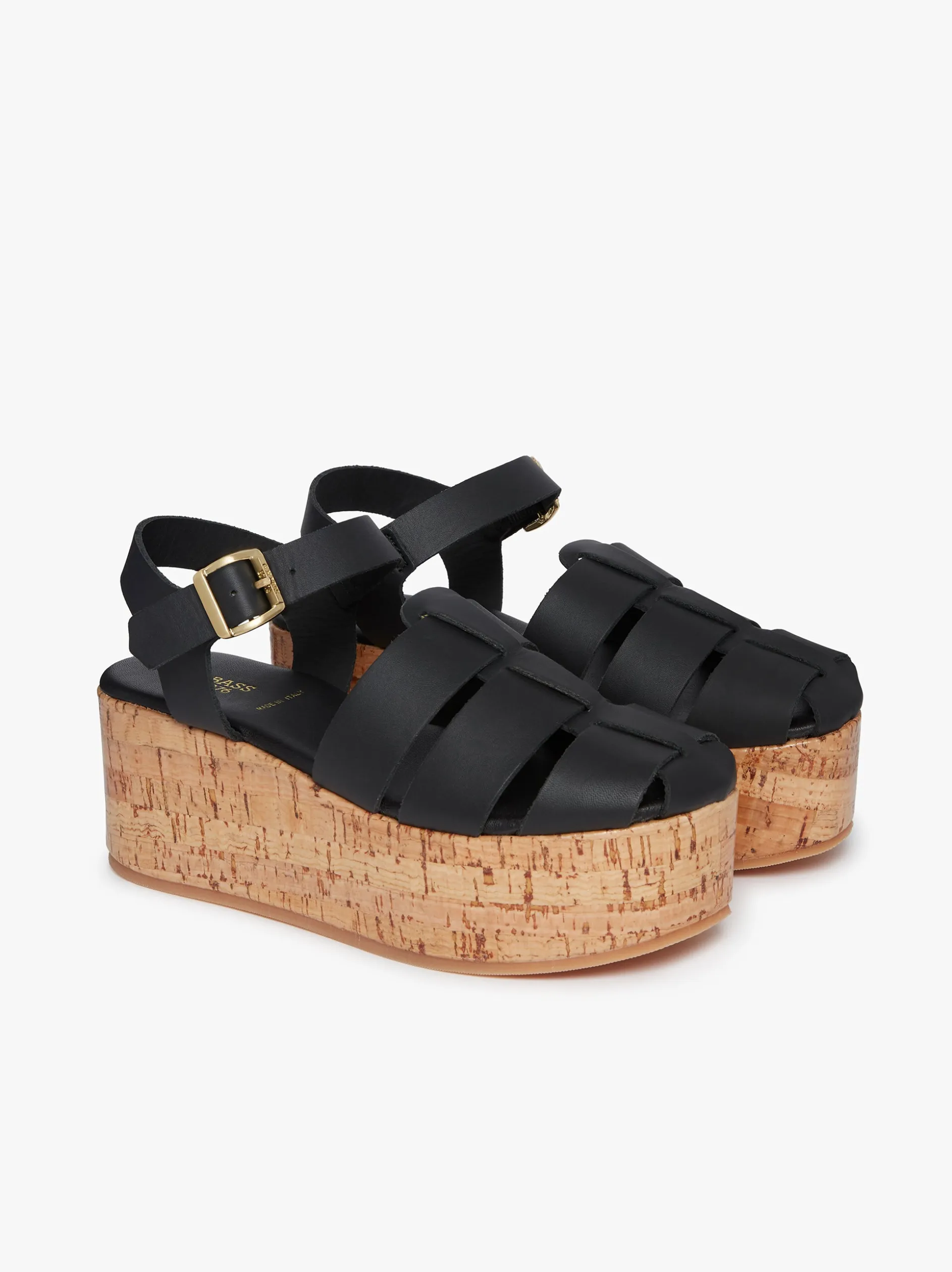 Helena Platform Sandals Black Leather
