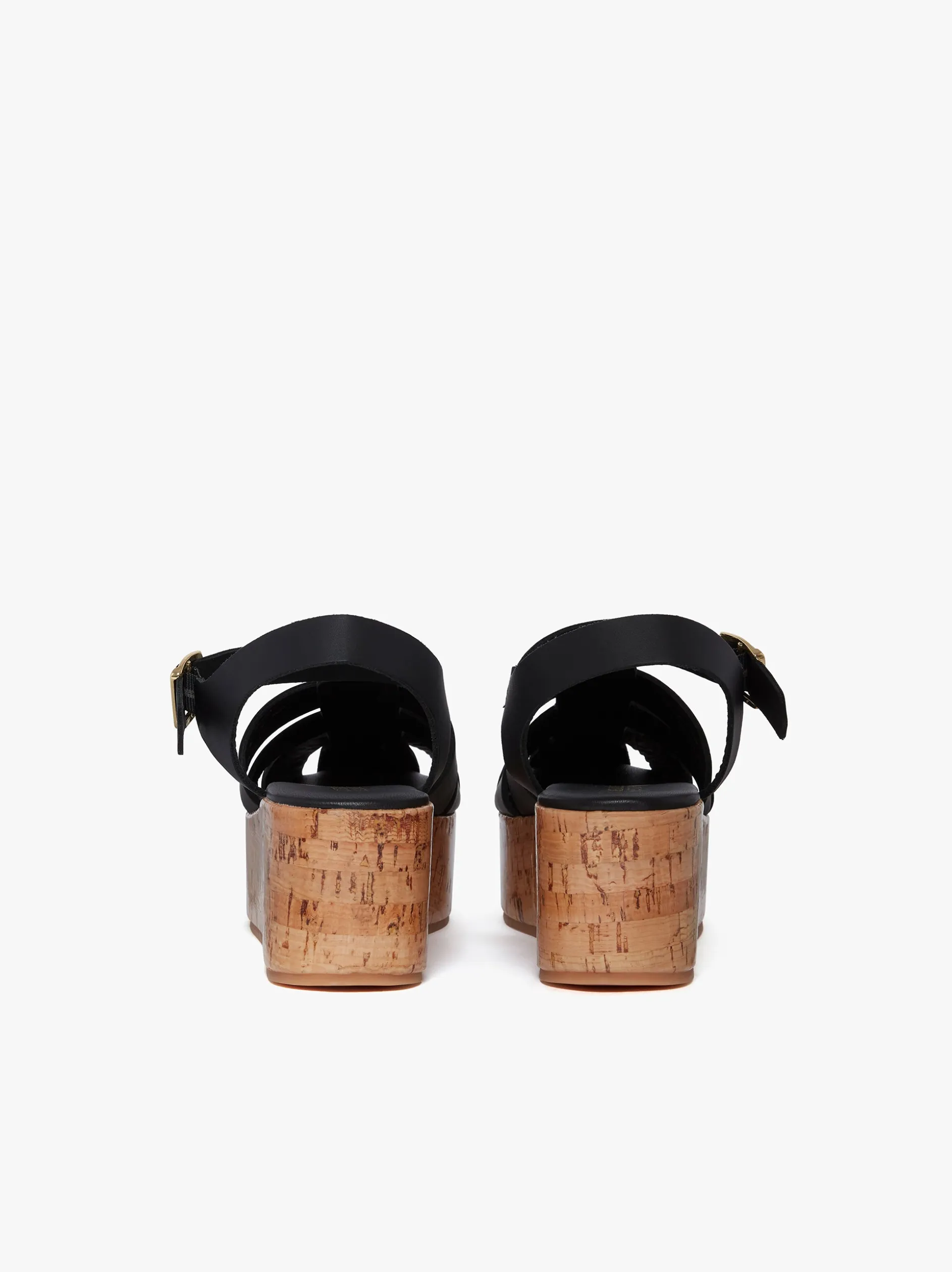 Helena Platform Sandals Black Leather