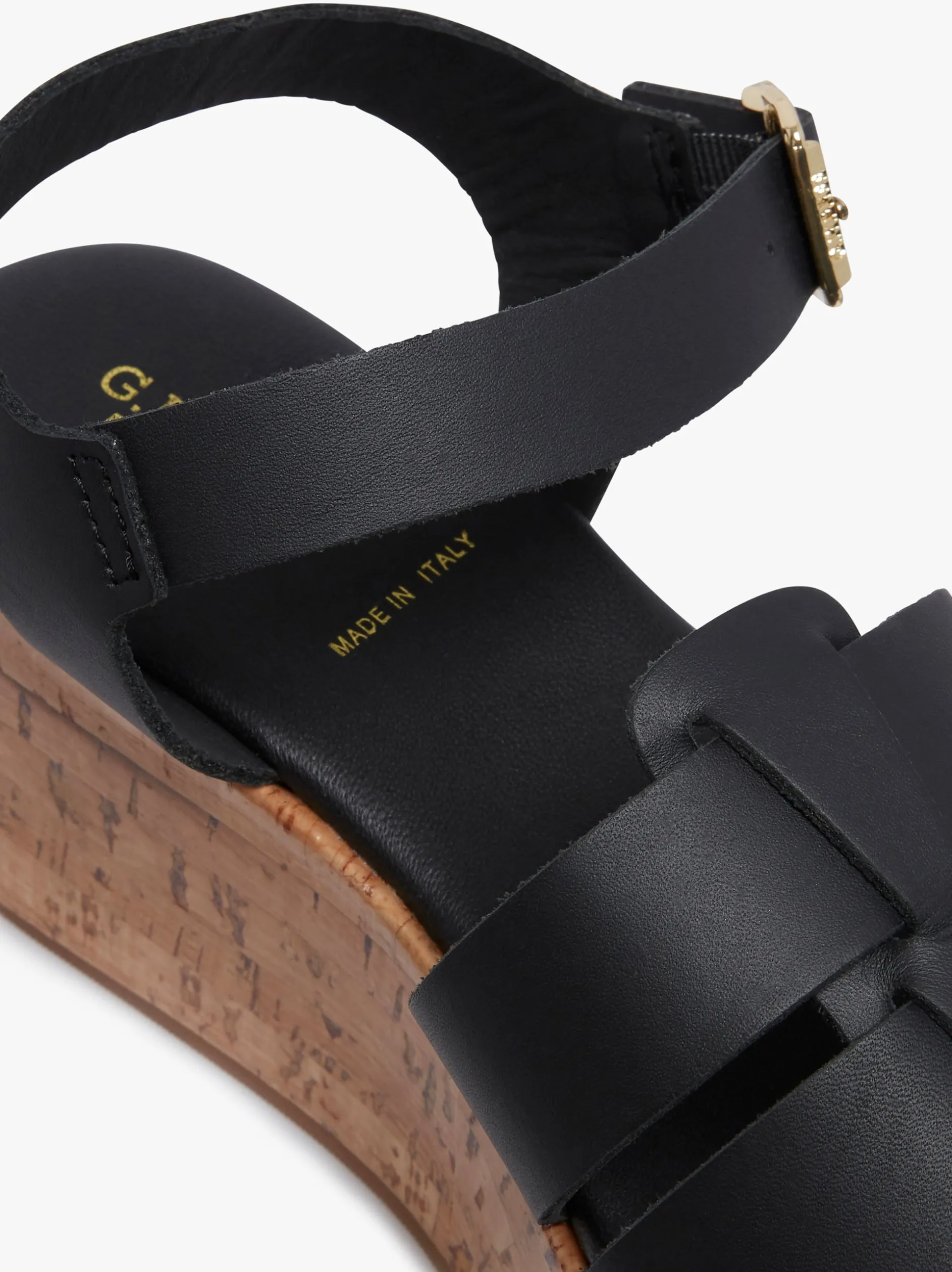 Helena Platform Sandals Black Leather