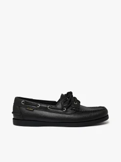 Jetty II 2 Eye Boat Shoes Black Tumbled Leather